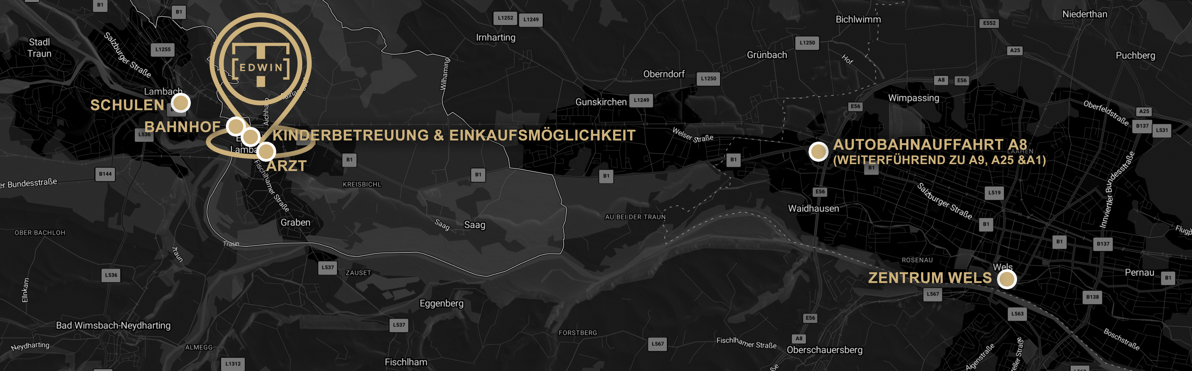 Lage EDWIN - Edt bei Lambach, Bezirk Wels-Land